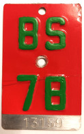 Velonummer Basel Stadt BS 78 - Kennzeichen & Nummernschilder