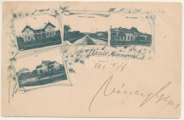 T2/T3 1899 (Vorläufer) Máramarossziget, Sighetu Marmatiei; Villa, Lónyai út és A Pályaudvar, Vasútállomás, Gőz- és Kádfü - Unclassified