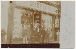 T2/T3 1908 Marosvásárhely, Targu Mures; Csiky Miklós üzlete / Shop. Photo (kis Szakadás / Small Tear) - Unclassified