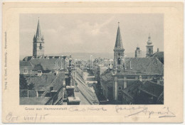 T3 Nagyszeben, Hermannstadt, Sibiu; Látkép. K. Graef Kiadása / General View (ázott Sarkak / Wet Corners) - Unclassified