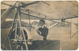 * T4 Nagyszeben, Hermannstadt, Sibiu; Pilóta Repülőgéppel / Pilot With Aircraft. Emil Fischer Hoffotograf Photo (EM) - Unclassified