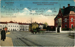T3 1915 Nagyszeben, Hermannstadt, Sibiu; Állomás Tér és Villamosmű A Pályaudvarral, Vasútállomás. Vasúti Levelezőlapárus - Unclassified