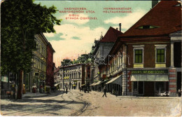 * T3 Nagyszeben, Hermannstadt, Sibiu; Heltauergasse / Nagydisznódi Utca, Julius Wermescher üzlete, Szálloda / Strada Cis - Unclassified