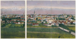 T4 1917 Nagyszeben, Hermannstadt, Sibiu; Negoi, Surul, Roter Turnpass. 3-részes Kinyitható Panorámalap. Jos. Drotleff 54 - Non Classés