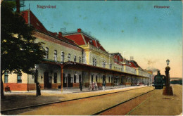 T2/T3 1915 Nagyvárad, Oradea; Pályaudvar, Vasútállomás, Gőzmozdony, Vonat. Vasúti Levelezőlapárusítás 2-1915. / Railway  - Ohne Zuordnung