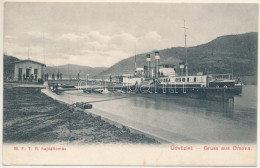 T2/T3 1909 Orsova, MFTR Hajóállomás, Gőzhajó / Port, Steamship (EK) - Ohne Zuordnung