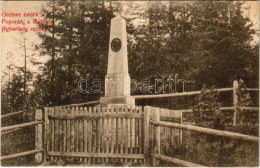 * T2 Dobsina, Dobschau; Greiner Emlék A Poporán, A Dobsinai Jégbarlang Mellett. Fejér Endre Kiadása / Monument Near The  - Non Classés