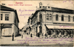 * T2/T3 1905 Eperjes, Presov; Fő Utca, Berger Szálloda és Kávéház, Cukrász üzlet. Cattarino Sándor Kiadása / Main Street - Unclassified