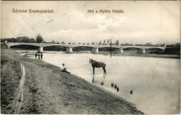 T2/T3 1911 Érsekújvár, Nové Zámky; Híd A Nyitra Folyón. Adler József Kiadása / Bridge On Nitra River (EB) - Non Classificati