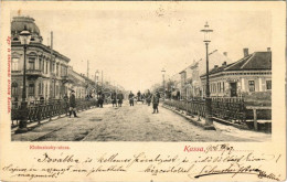 T2/T3 1906 Kassa, Kosice; Klobusiczky Utca, Urbán A. M. üzlete, Híd / Street View, Shop, Bridge - Unclassified