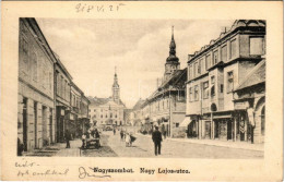 * T2/T3 1918 Nagyszombat, Tyrnau, Trnava; Nagy Lajos Utca, üzletek, Piac / Street View, Shops, Market (fl) - Non Classés