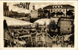 T2/T3 1950 Nagytapolcsány, Topolcany; Mozaiklap Zsinagógával / Multi-view Postcard With Synagogue (EK) - Unclassified