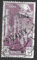 LIBIA - 1941 - POSTA AEREA  - CENT. 80 - USATO (YVERT AV 20 - MICHEL 126 - SS A48) - Libya