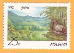 1992 Moldova Moldavie Moldau Mint Birds. Ringdove. Fauna. Forest. Landscape - Columbiformes
