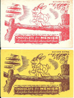 GF1112 - LOT BUVARDS CHOCOLAT MENIER - FABLES DE LA FONTAINE - Cocoa & Chocolat