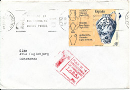 Spain Cover Sent To Denmark 29-9-1987 Single Franked - Covers & Documents