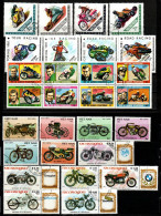 Kleine Sammlung Motorräder - Aus Aller Welt - Postfrisch MNH + Gestempelt Used - Motos