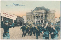 * T2/T3 1907 Pozsony, Pressburg, Bratislava; Városi Színház. Katonai üdvözlet Montázs / Theatre. Military Greeting Monta - Zonder Classificatie