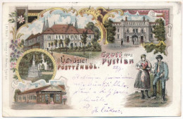 * T2/T3 1898 (Vorläufer) Pöstyén, Piestany, Pistyan; Gyógyterem, Cs. és Kir. Katonai Kórház, Úri Utca, Népviselet, Szobo - Unclassified