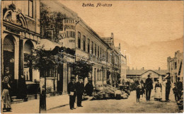 * T2/T3 Ruttka, Vrútky; Fő Utca, Vasúti Szálloda, Piac. Vasúti Levelezőlapárusítás 21. Sz. 1918. / Main Street, Railway  - Unclassified