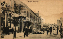 * T2/T3 Ruttka, Vrútky; Fő Utca, Vasúti Szálloda, Piac. Vasúti Levelezőlapárusítás 21. Sz. 1918. / Main Street, Railway  - Sin Clasificación