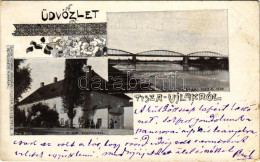T3 1906 Tiszaújlak, Vulok, Vilok, Vylok; M. Kir. Sóhivatal, Kincstári Tisza Híd. Grün Henrik Kiadása / Salt Mine Office, - Unclassified