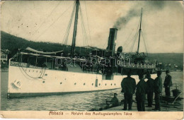 * T4 1907 Abbazia, Opatija; Abfahrt Des Ausflugsdampfers Tátra. Verlag A. Dietrich / Tátra Személyszállító Gőzhajó Indul - Ohne Zuordnung