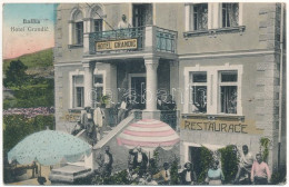 T2/T3 1921 Baska (Krk), Hotel Grandic I Restaurace / Hotel And Restaurant With Guests (EK) - Zonder Classificatie