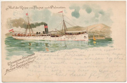 * T2/T3 1899 (Vorläufer) Fiume, Rijeka; Pannónia Kivándorlási Hajó A Kikötőben / Auf Der Reise Von Fiume Nach Dalmatien. - Ohne Zuordnung