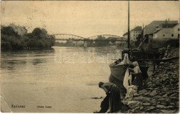 * T3 1910 Károlyváros, Karlovac; Obala Kupe / Mosóasszonyok A Folyóparton / Washing In The River (Rb) - Non Classificati