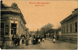 T2 1910 Topolya, Bácstopolya, Backa Topola; Kálvária Utca, Novák Károly üzlete. Wilheim Miksa Kiadása 603. / Street, Sho - Non Classés