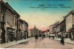 * T2/T3 Újvidék, Novi Sad; Püspöki Palota, Villamos, Böhm Ignác üzlete / Bishop's Palace, Tram, Shops (fl) - Sin Clasificación