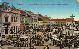 T2/T3 1912 Versec, Werschetz, Vrsac; Ferenc József Tér, Piac, üzletek / Market, Shops (EK) - Unclassified