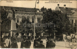 T3 1911 Versec, Werschetz, Vrsac; Andrássy Tér, Honvéd Szobor, Kaszinó. Fl. Schiopu Kiadása / Andrássy-Promenade Mit Fre - Zonder Classificatie