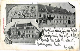 T4 1898 (Vorläufer) Stockerau, Brauhaus-Restauration, Johann Edinger Gasthof / Brewery And Restaurant, Inn, Shops. Art N - Unclassified