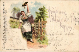 T2/T3 1898 (Vorläufer) Tirol, Künstler-Postkarte Der Meggendorfer Blätter No. 2. / Tyrolean Folklore. Art Nouveau, Litho - Non Classificati
