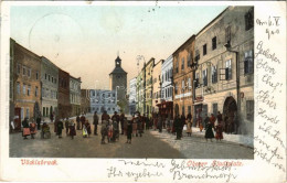 T2/T3 1900 Vöcklabruck, Oberer Stadtplatz / Square, Shops (small Tear) - Ohne Zuordnung