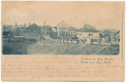 T2/T3 1900 Bosanski Brod, Street View, Monument, Tobacco Shop (fl) - Ohne Zuordnung