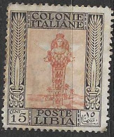 LIBIA - 1921 - ORDINARIA - D. 14. FIL. CORONA - 15 C. - NUOVO MH* (YVERT 26 - MICHEL 28 - SS 48) - Libya