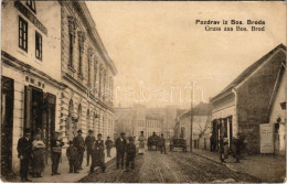 T3 1916 Bosanski Brod, Street View, Shop Of J. Fesach (fa) - Unclassified