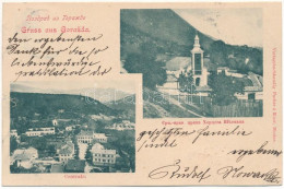 T4 1900 Gorazde, Gorazda; Centrale / General View, Serbian Orthodox Church (cut) - Zonder Classificatie