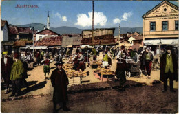 T2 1914 Sarajevo, Marktszene / Market + "K. Und K. MILIT. POST SARAJEVO" - Ohne Zuordnung