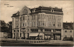 T2/T3 1915 Olomouc, Olmütz; Kino Edison, A. Auerbach Konfektion, Willy Weise Konditorei / Cinema, Shops, Confectionery ( - Zonder Classificatie