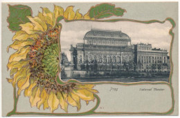 ** T1/T2 Praha, Prag; National Theater. Knackstedt & Näther Art Nouveau, Floral, Litho - Unclassified