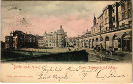 T2 Bielsko-Biala, Bielitz; Theater, Postgebäude Und Schloss / Theatre, Post Office, Castle - Unclassified