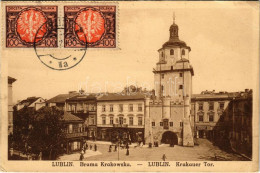 T3 1923 Lublin, Brama Krakowska / Krakauer Tor / City Gate, Shops Of Hertzman And Wronski (EB) - Sin Clasificación