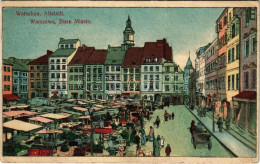 T2/T3 1915 Warszawa, Varsovie, Warschau, Warsaw; Altstadt / Stare Miasto / Old Town, Market (EK) - Zonder Classificatie