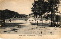 T3 1918 Cetinje, Cettinje, Cettigne; Vojni Stan / Militärkaserne / Military Barracks + "K.u.k. Etappenstationskommando C - Ohne Zuordnung