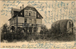 T2/T3 1904 Bruchsal, Gasthaus Zur Reserve Und Weinstube Im Grossen Fass (EK) - Ohne Zuordnung