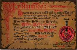 T3 1930 Leipzig, Auerbachs Keller / Wine Cellar Advertisement Card. Emb. Litho (pinhole) - Ohne Zuordnung